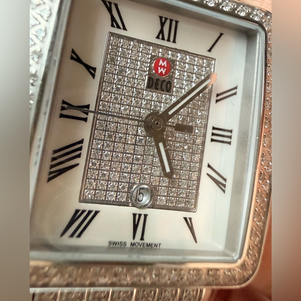 Michele Deco 18MM Diamond Dial Watch & Diamond Bracelet MW06T01A1963 - Picture 14 of 16